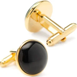 Ox and Bull Trading Co. Gold and Onyx Cufflinks