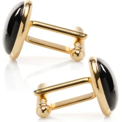 Ox and Bull Trading Co. Gold and Onyx Cufflinks