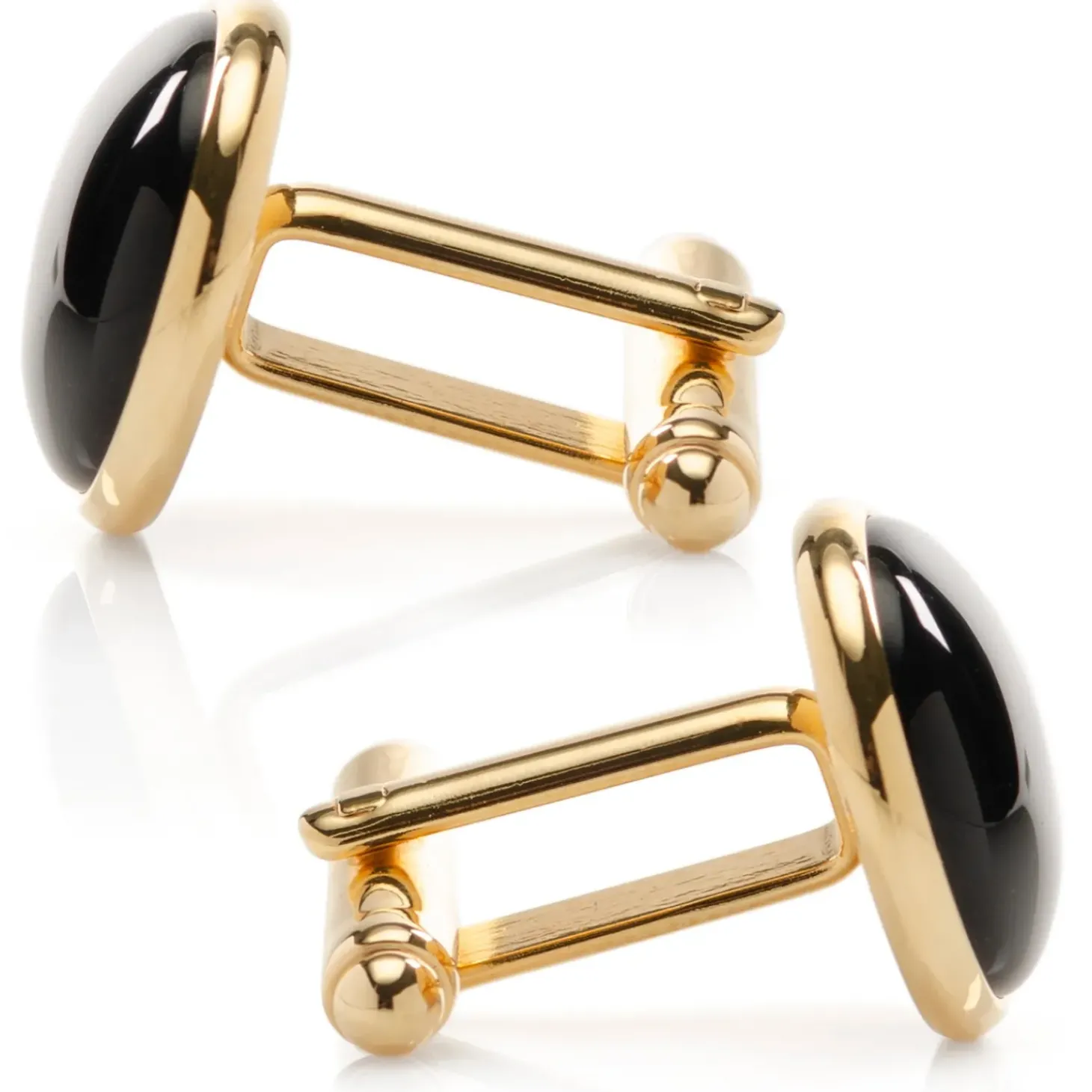 Ox and Bull Trading Co. Gold and Onyx Cufflinks