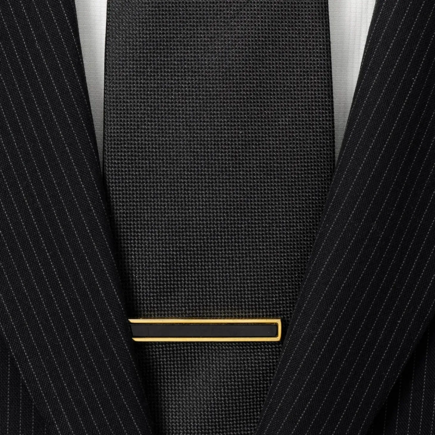 Ox and Bull Trading Co. Gold and Onyx Inlaid Tie Clip