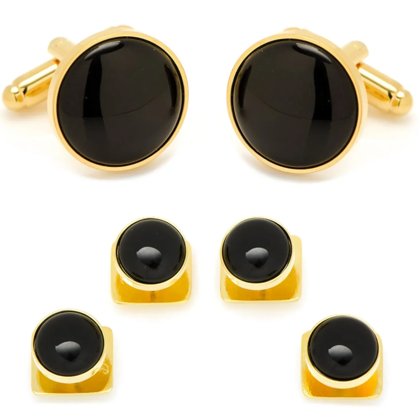 Ox and Bull Trading Co. Gold and Onyx Stud Set