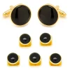 Ox and Bull Trading Co. Gold and Onyx 5-Stud Set