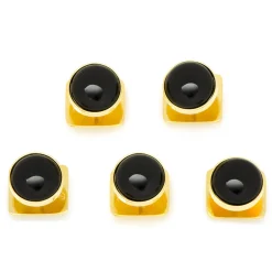 Ox and Bull Trading Co. Gold and Onyx 5-Stud Set