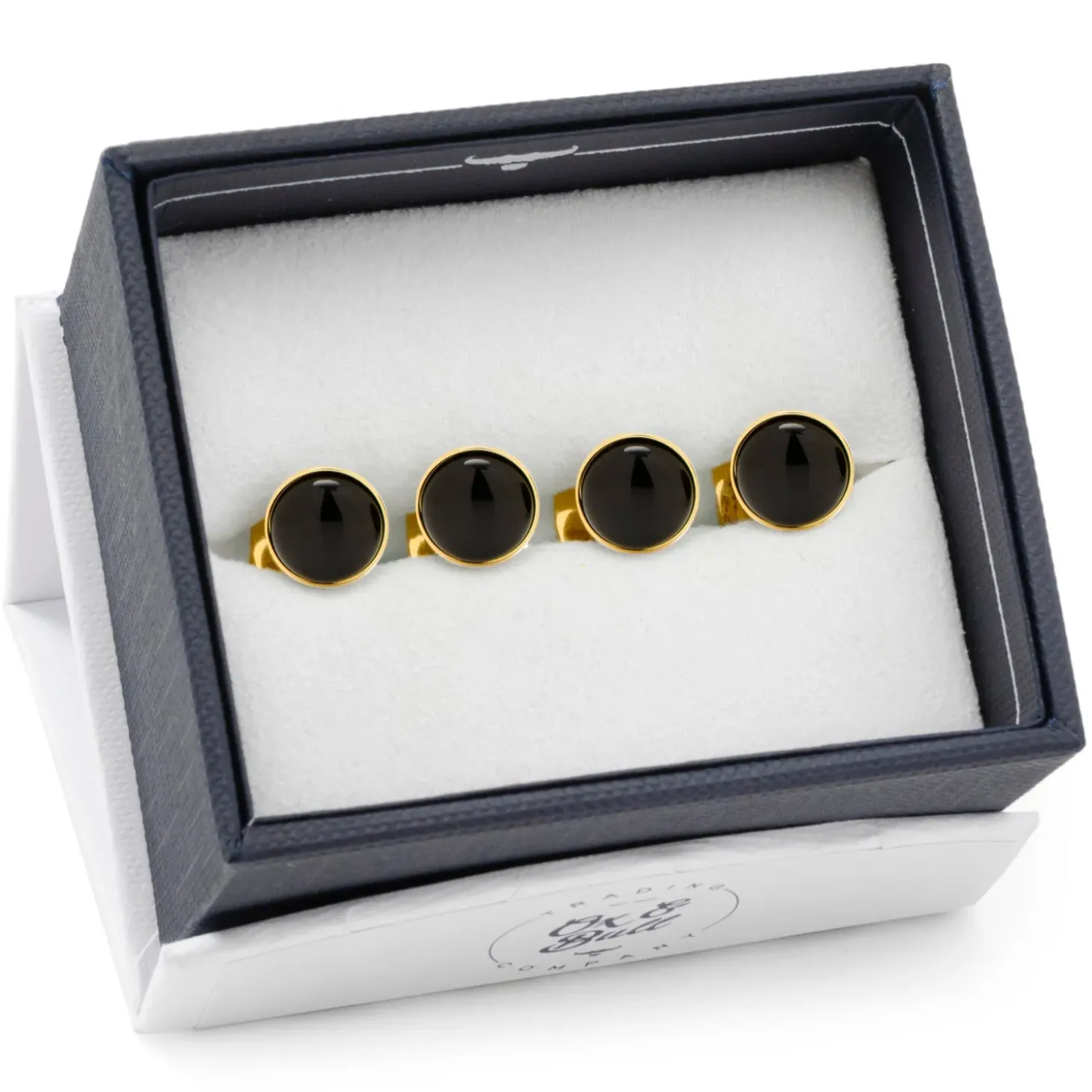 Ox and Bull Trading Co. Gold and Onyx Studs