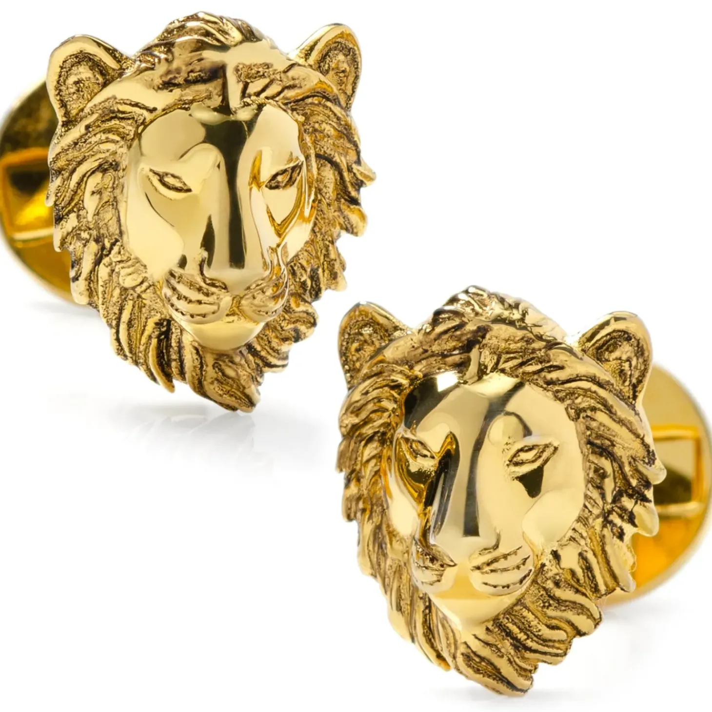 Ox and Bull Trading Co. Gold Plated Sterling Lion Head Cufflinks