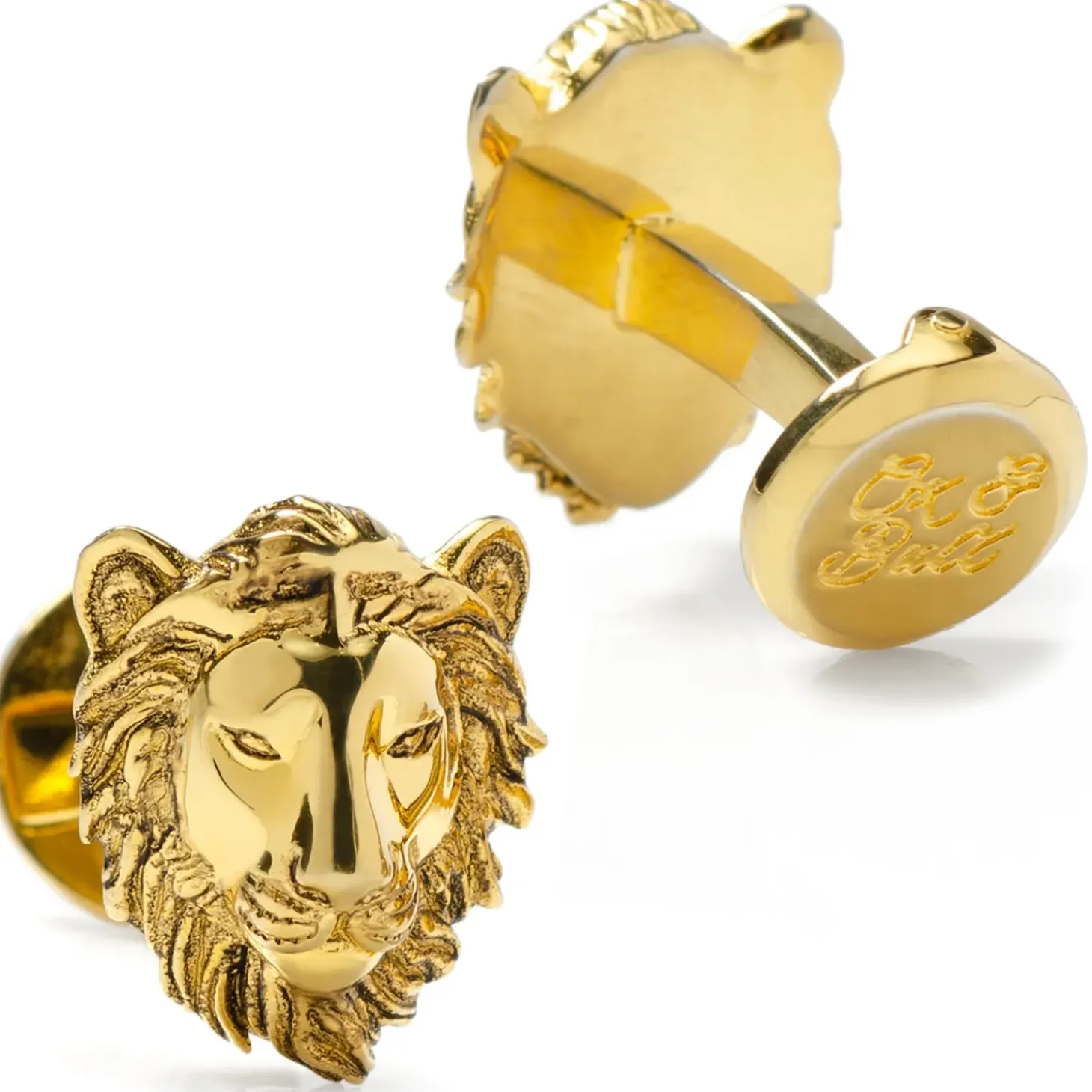 Ox and Bull Trading Co. Gold Plated Sterling Lion Head Cufflinks
