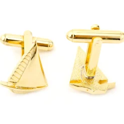 JJ Weston Gold Sailboat Cufflinks