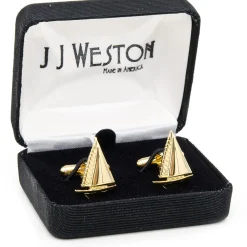 JJ Weston Gold Sailboat Cufflinks