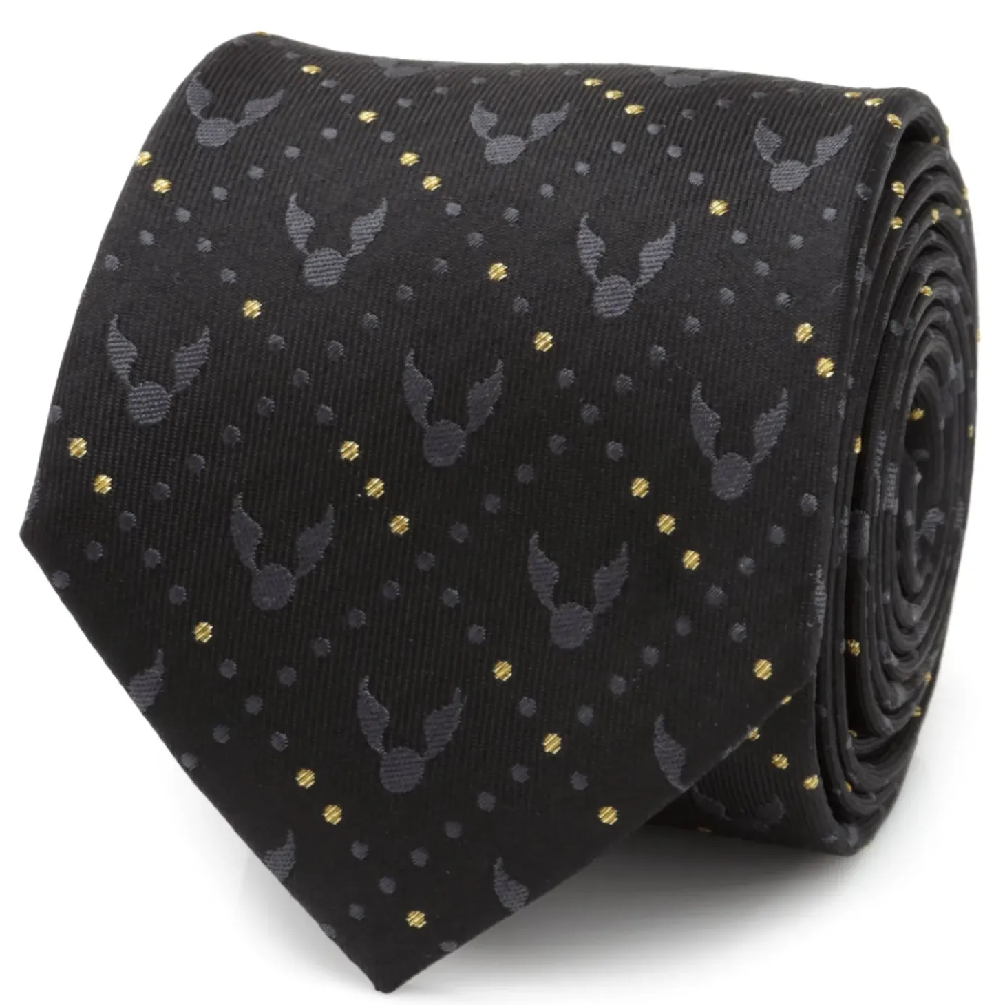 Harry Potter Golden Snitch Black Silk Men's Tie