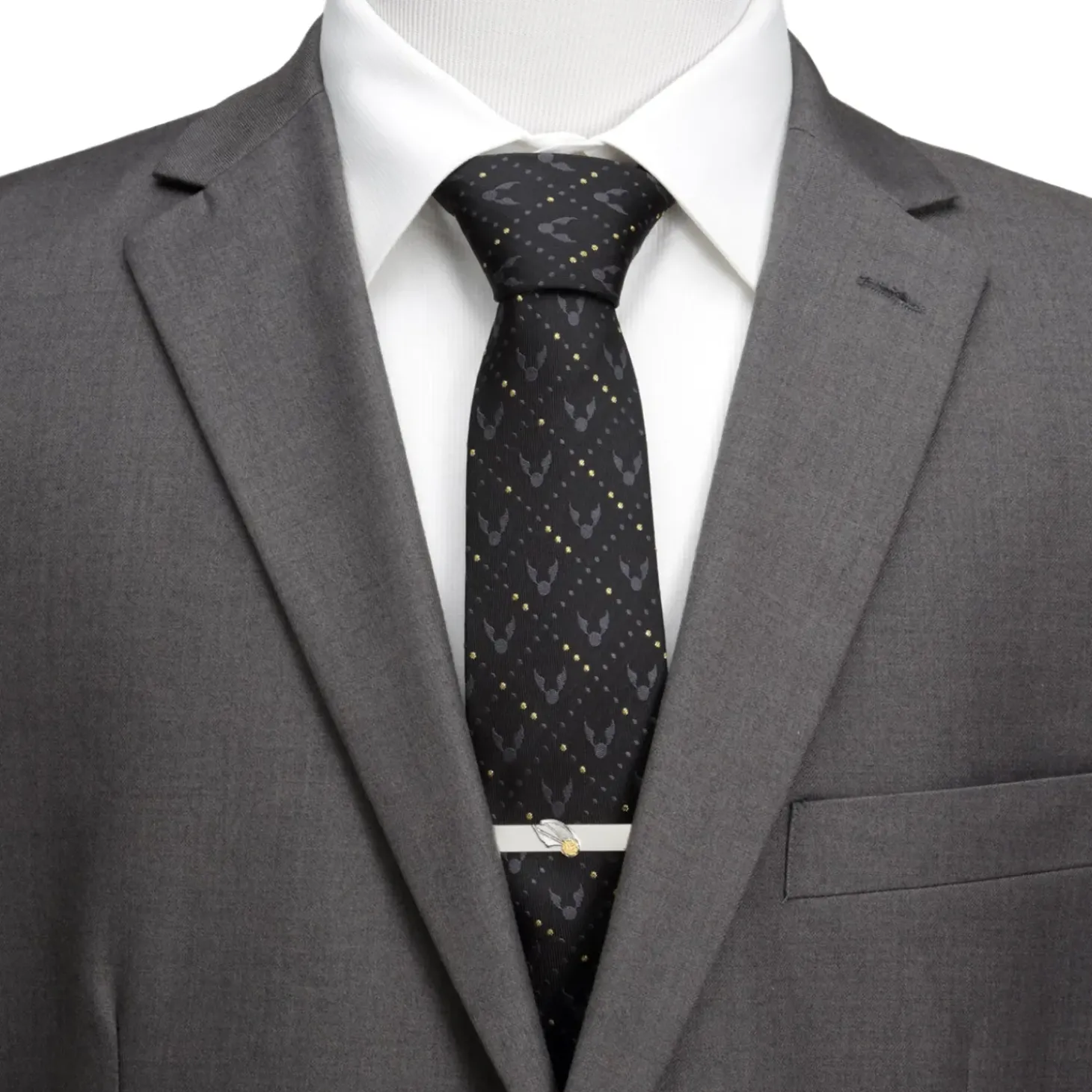 Harry Potter Golden Snitch Black Silk Men's Tie