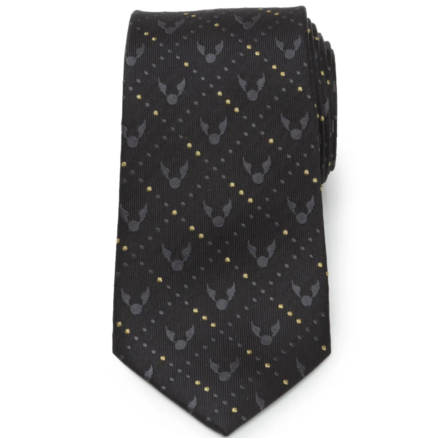 Harry Potter Golden Snitch Black Silk Men's Tie