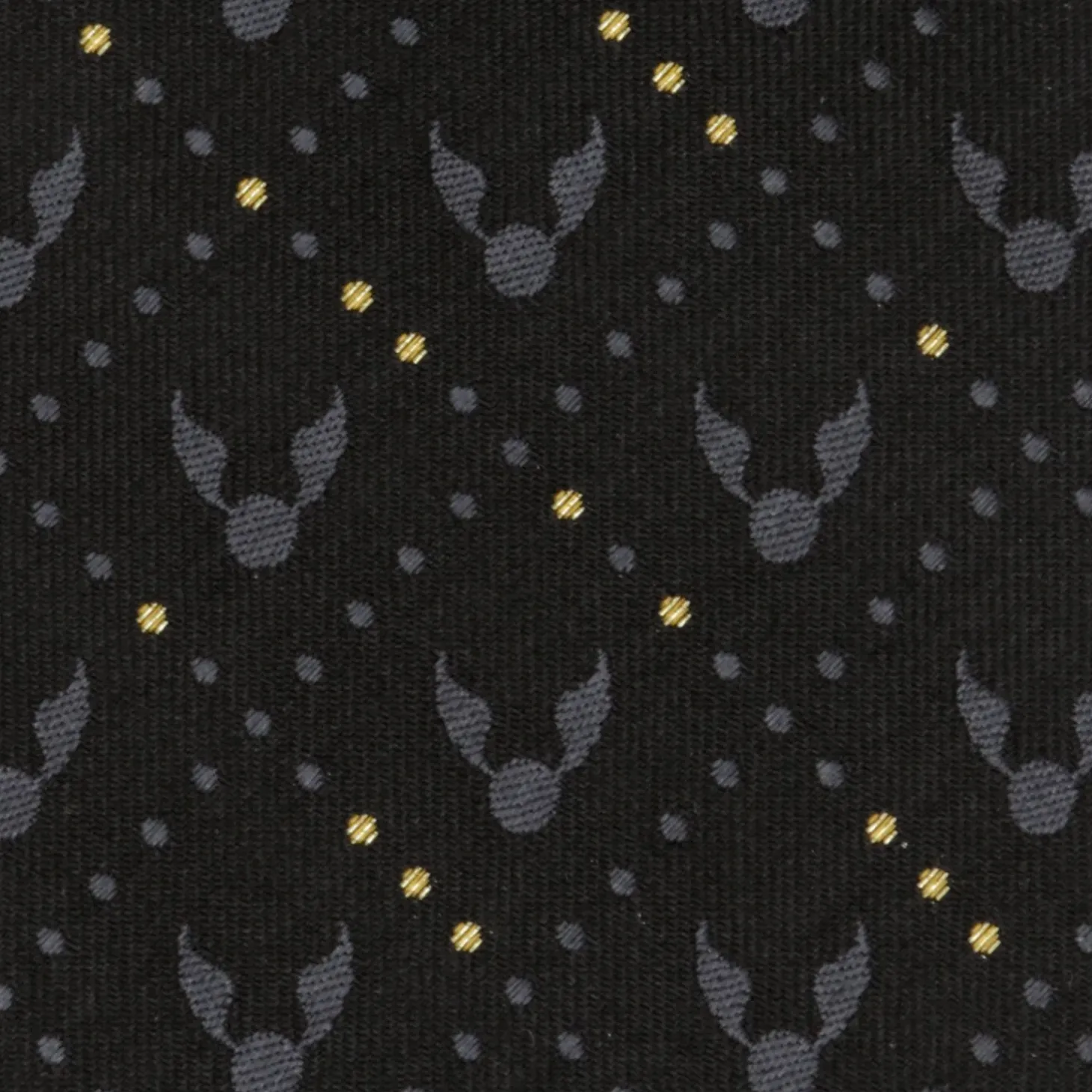 Harry Potter Golden Snitch Black Silk Men's Tie