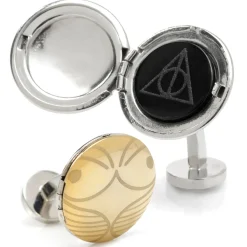 Harry Potter Golden Snitch Hidden Deathly Hallows Locket Cufflinks