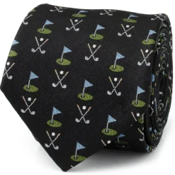 Cufflinks, Inc. Golf Course Black Silk Men's Tie