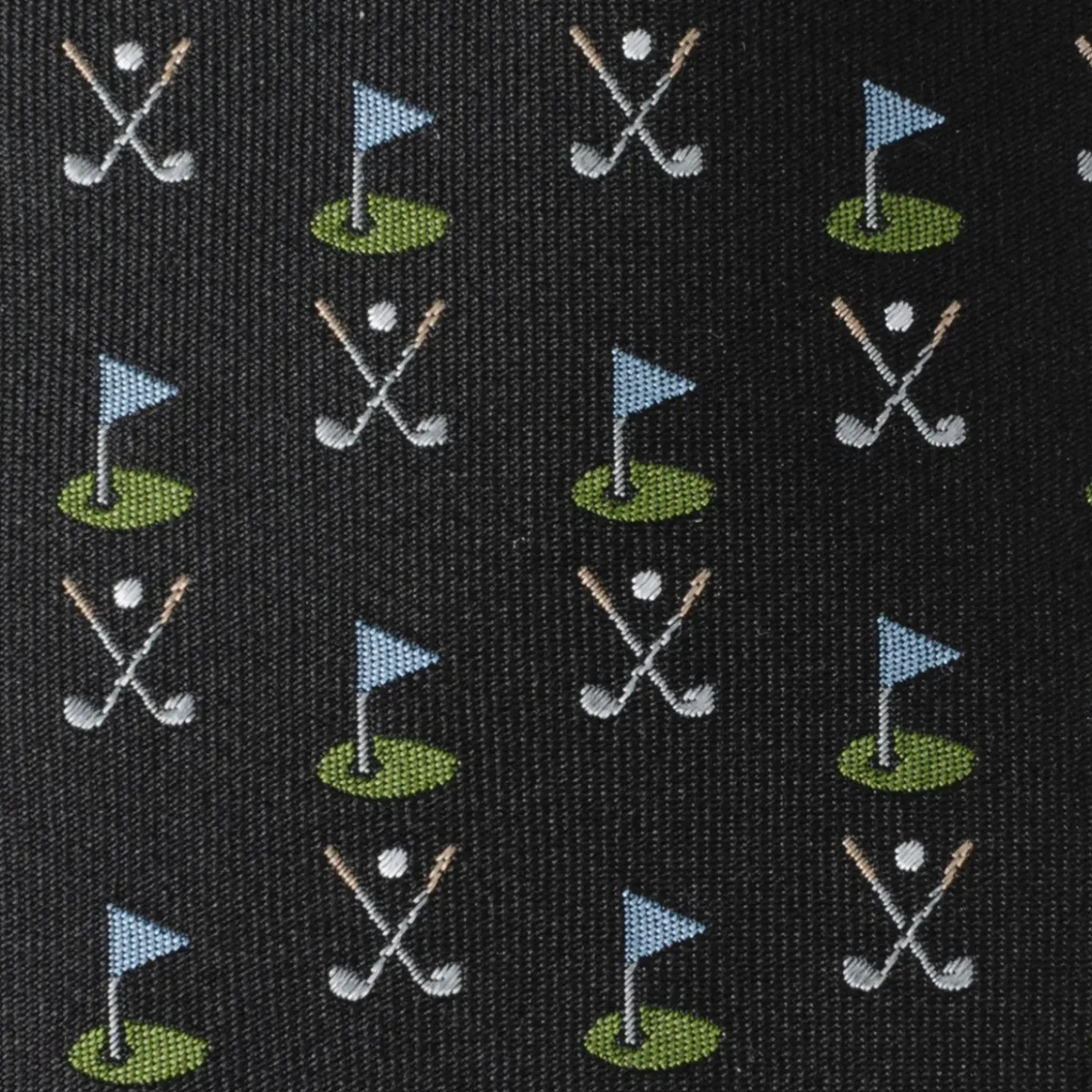 Cufflinks, Inc. Golf Course Black Silk Men's Tie