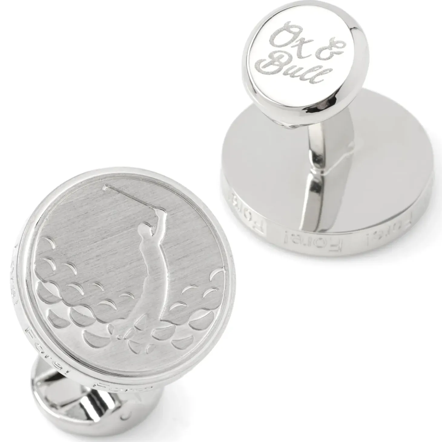Ox and Bull Trading Co. Golf Fore Silver Cufflinks