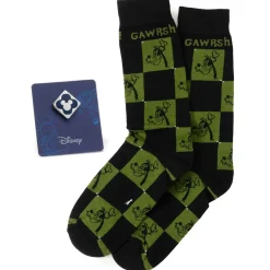 Disney Goofy Check Sock and Mickey Blue Lapel Pin Gift Set
