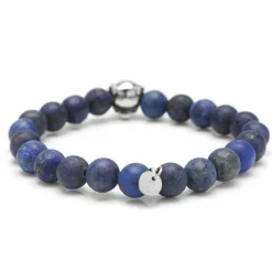 Tateossian Gothic Skull Pop Rubber Bracelet Navy 39cm