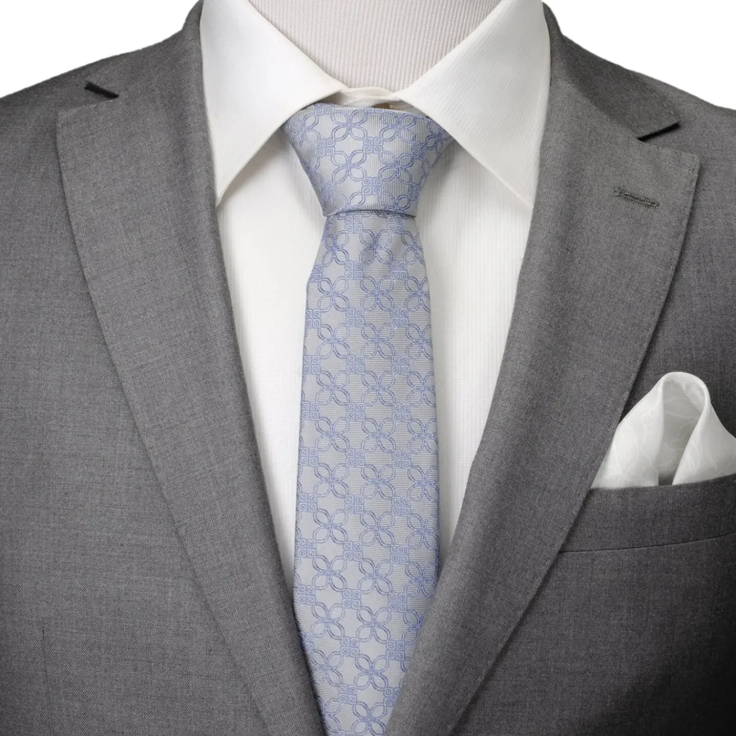 Ox and Bull Trading Co. Gray Blue Art Deco Men's Tie