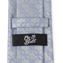 Ox and Bull Trading Co. Gray Blue Art Deco Men's Tie