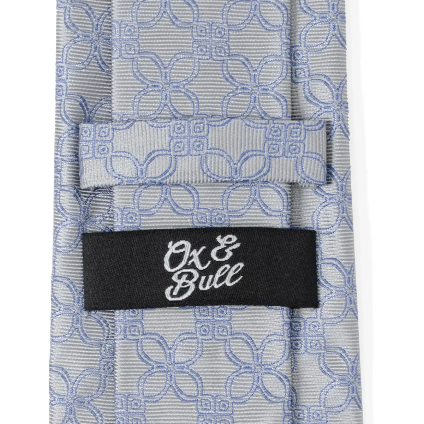 Ox and Bull Trading Co. Gray Blue Art Deco Men's Tie