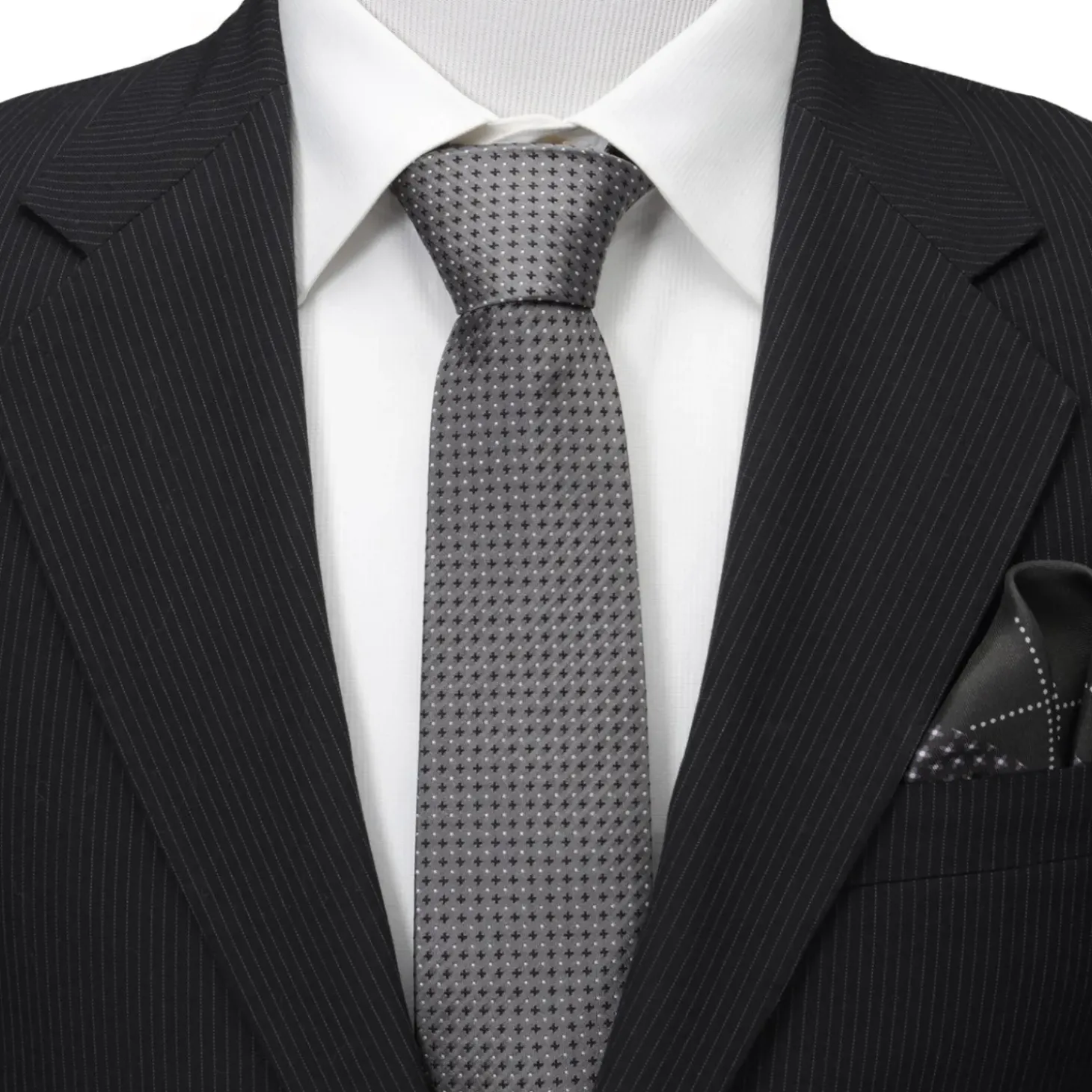Ox and Bull Trading Co. Gray Cross Dot-Men's Tie