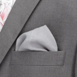 Ox and Bull Trading Co. Gray Linen Pocket Square