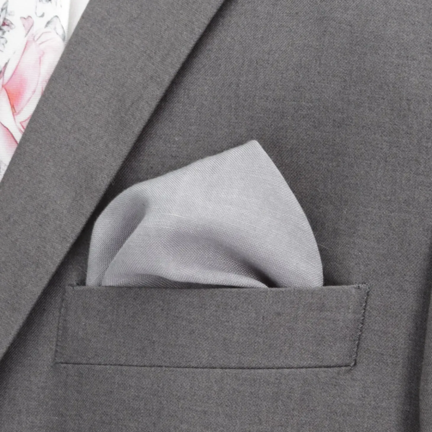 Ox and Bull Trading Co. Gray Linen Pocket Square