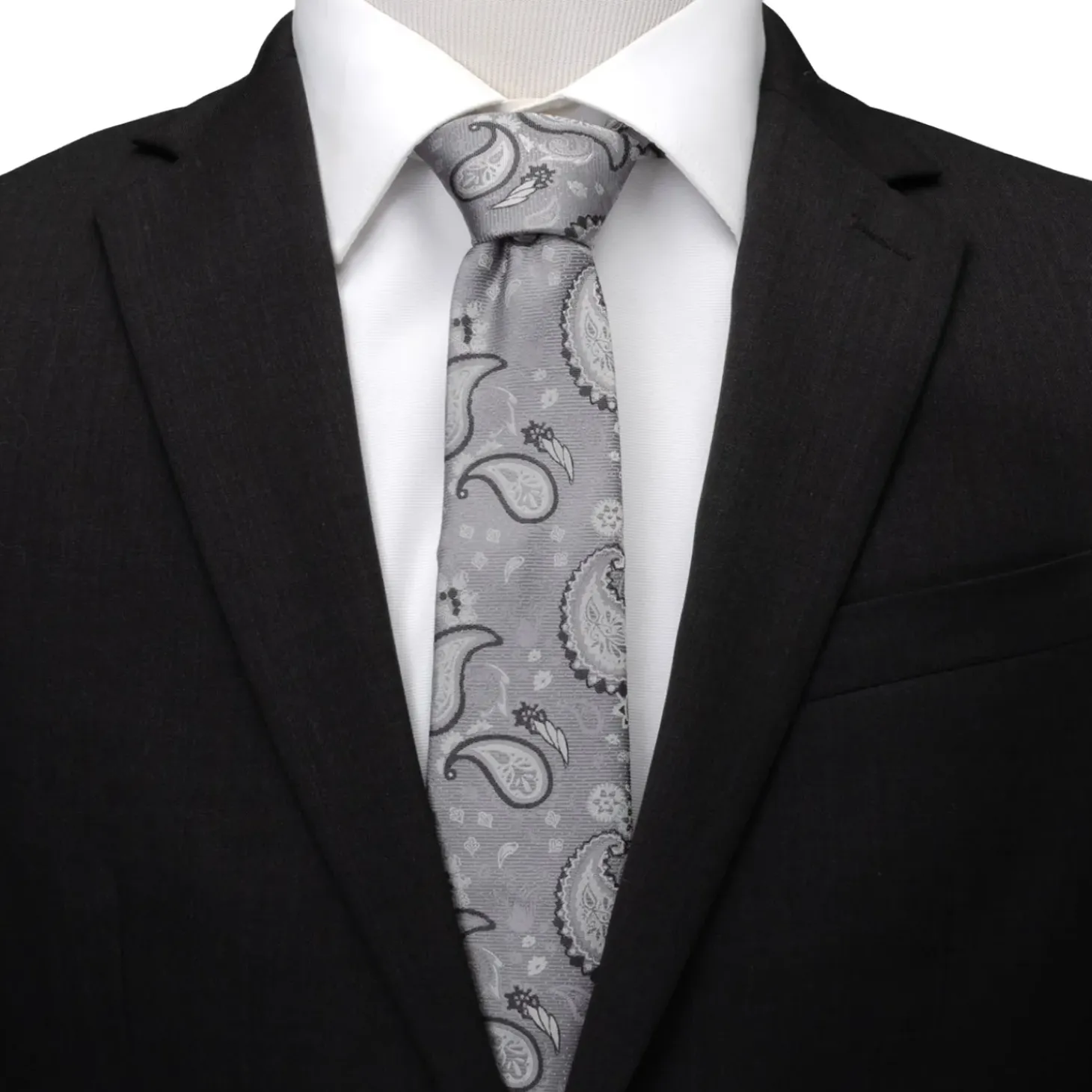 Ox and Bull Trading Co. Gray Paisley Men's Tie