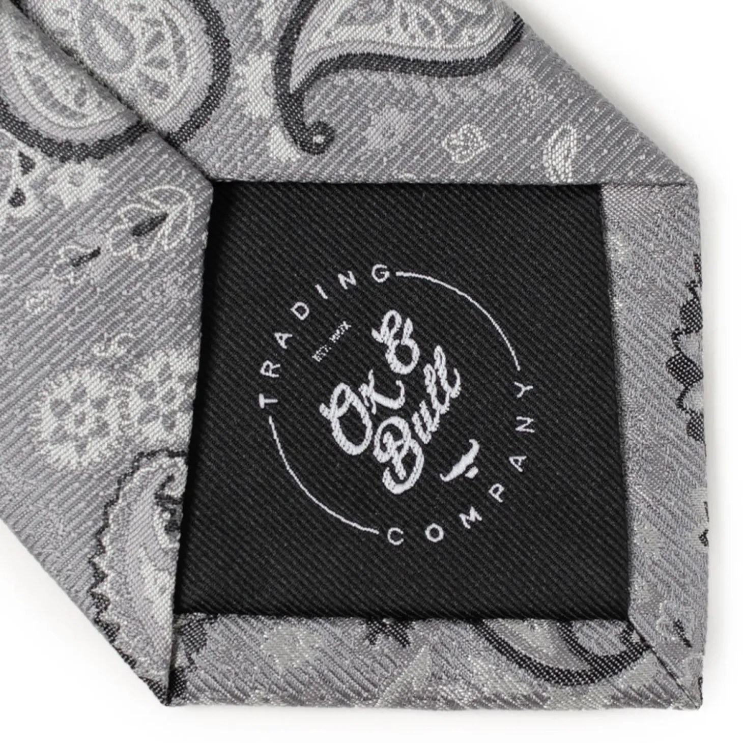 Ox and Bull Trading Co. Gray Paisley Men's Tie