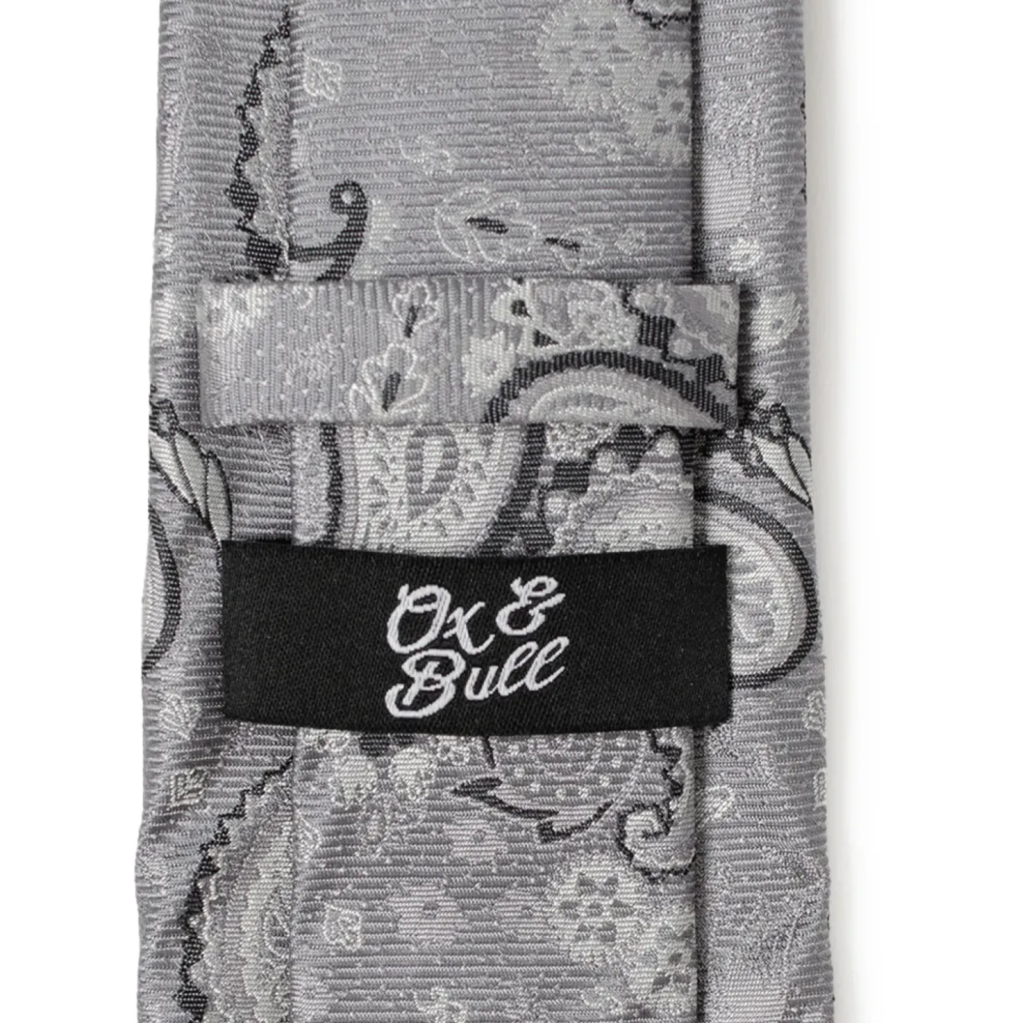 Ox and Bull Trading Co. Gray Paisley Men's Tie