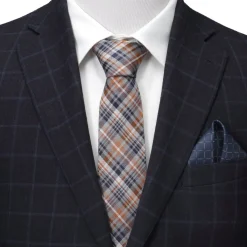 Ox and Bull Trading Co. Gray Plaid Men's Tie