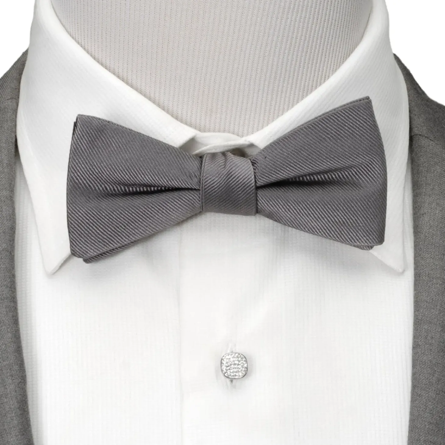 Ox and Bull Trading Co. Gray Silk Bow Pre-Tie