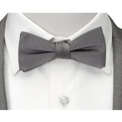 Ox and Bull Trading Co. Gray Silk Bow Pre-Tie