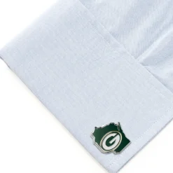 NFL Green Bay Packers State Shaped Cufflinks