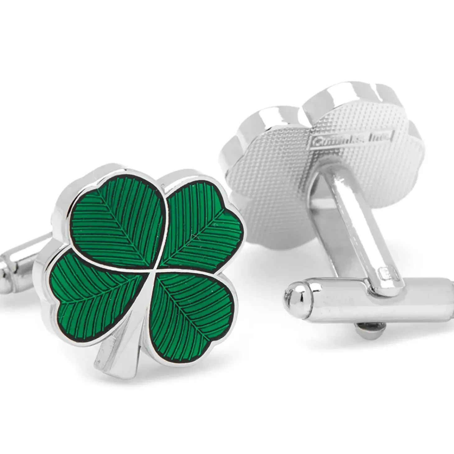 Cufflinks, Inc. Green Clover Cufflinks and Tie Bar Gift Set
