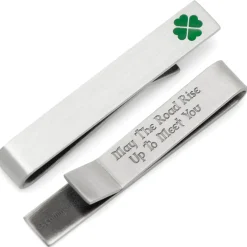 Cufflinks, Inc. Green Clover Cufflinks and Tie Bar Gift Set