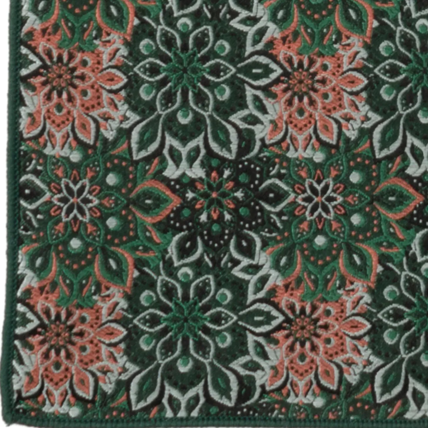 Ox and Bull Trading Co. Green Floral Pocket Square