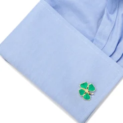JJ Weston Green Shamrock Cufflinks