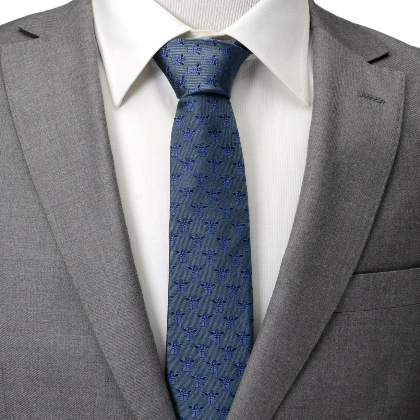 Star Wars Grogu Blue Tonal Men's Tie