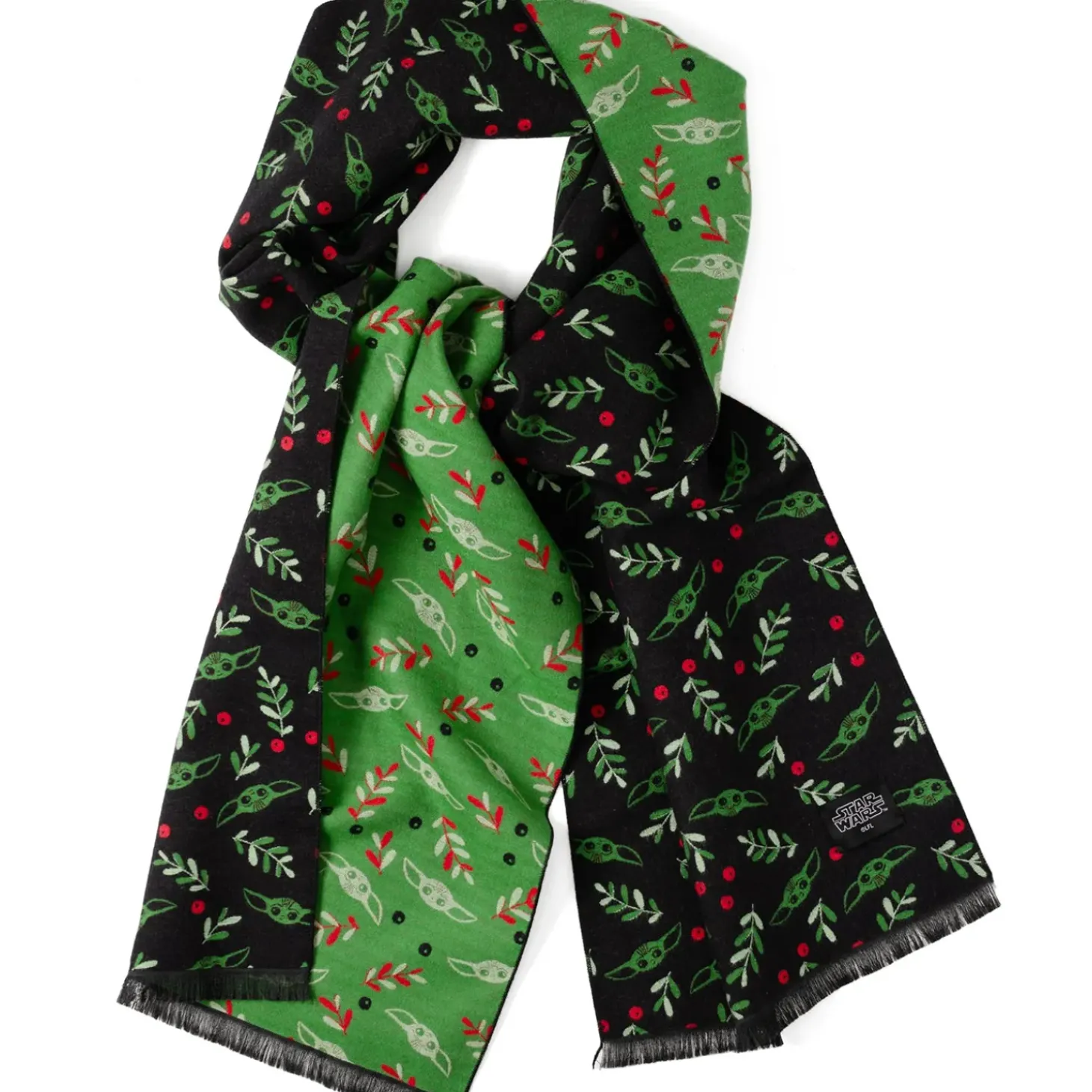 Star Wars Grogu Holiday Black Scarf