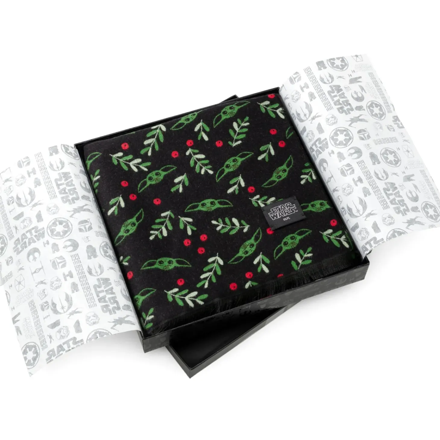 Star Wars Grogu Holiday Black Scarf
