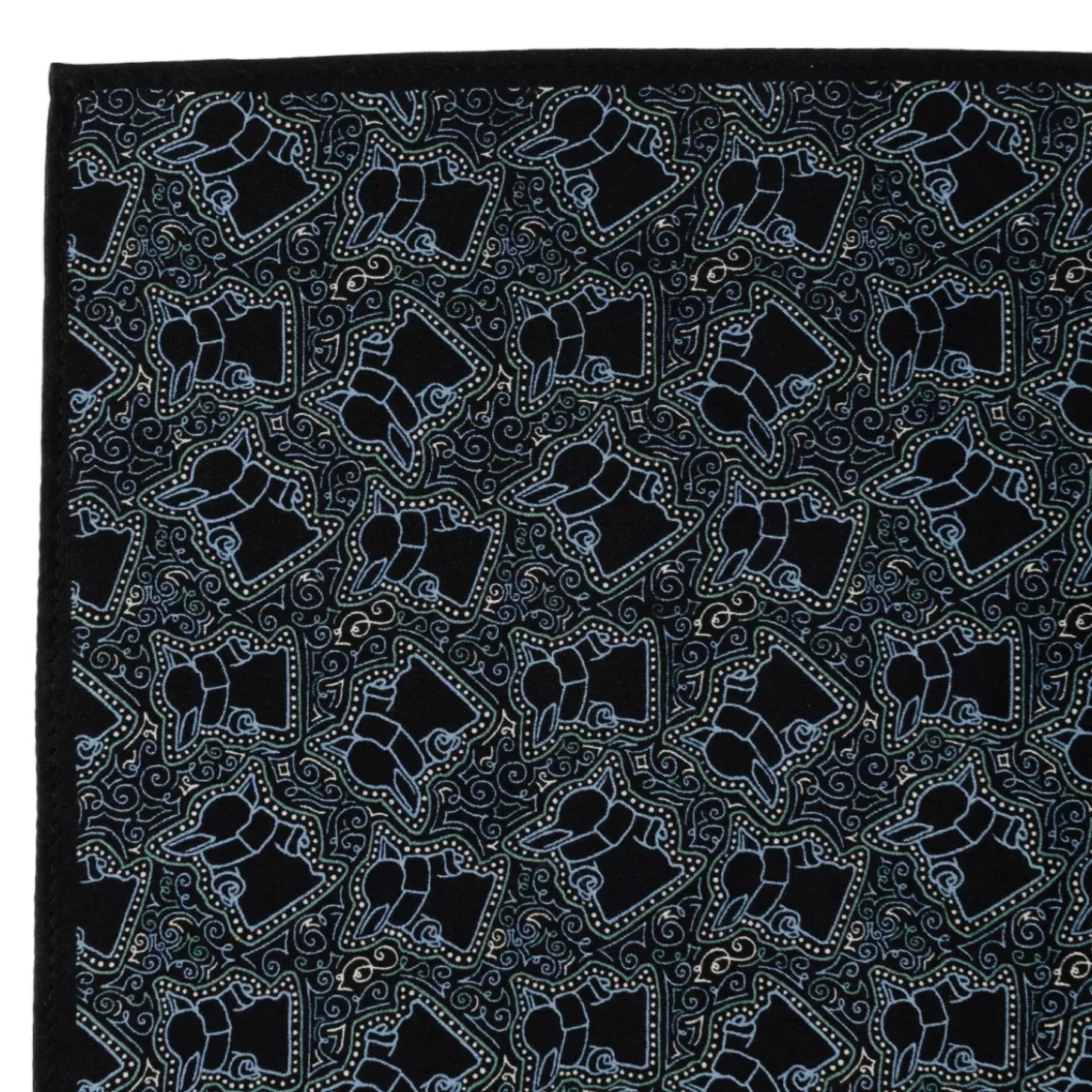 Star Wars Grogu Outline Navy Blue Pocket Square