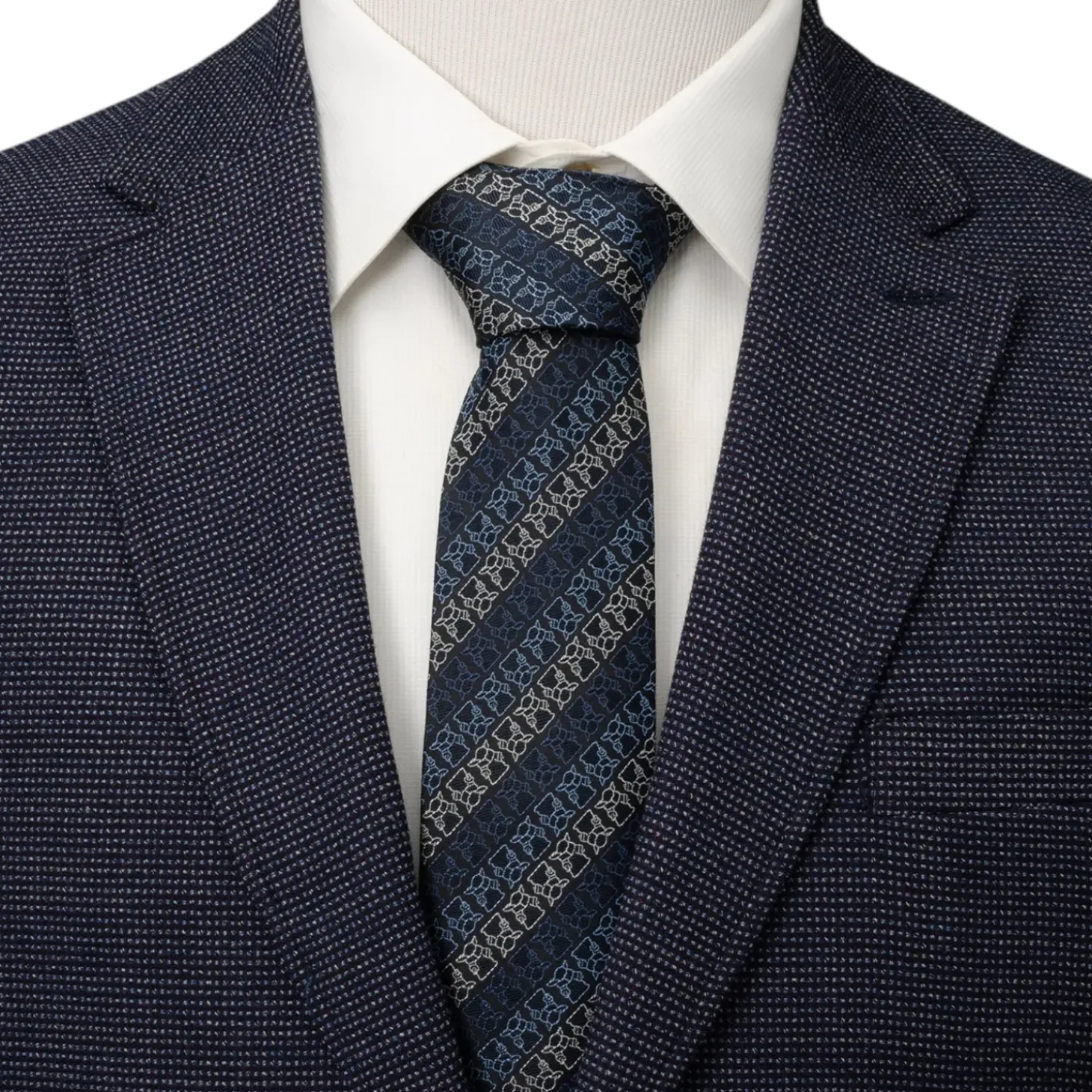 Star Wars Grogu Outline Stripe Navy Men's Tie