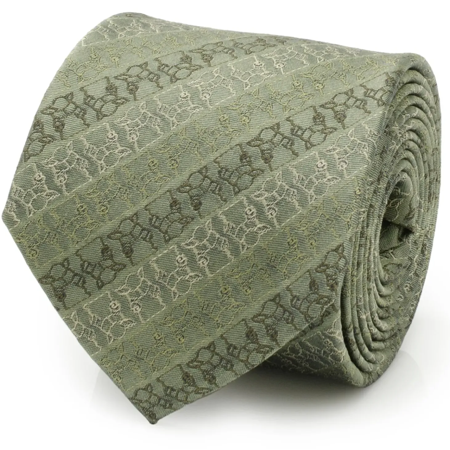 Star Wars Grogu Outline Stripe Sage Green Men's Tie