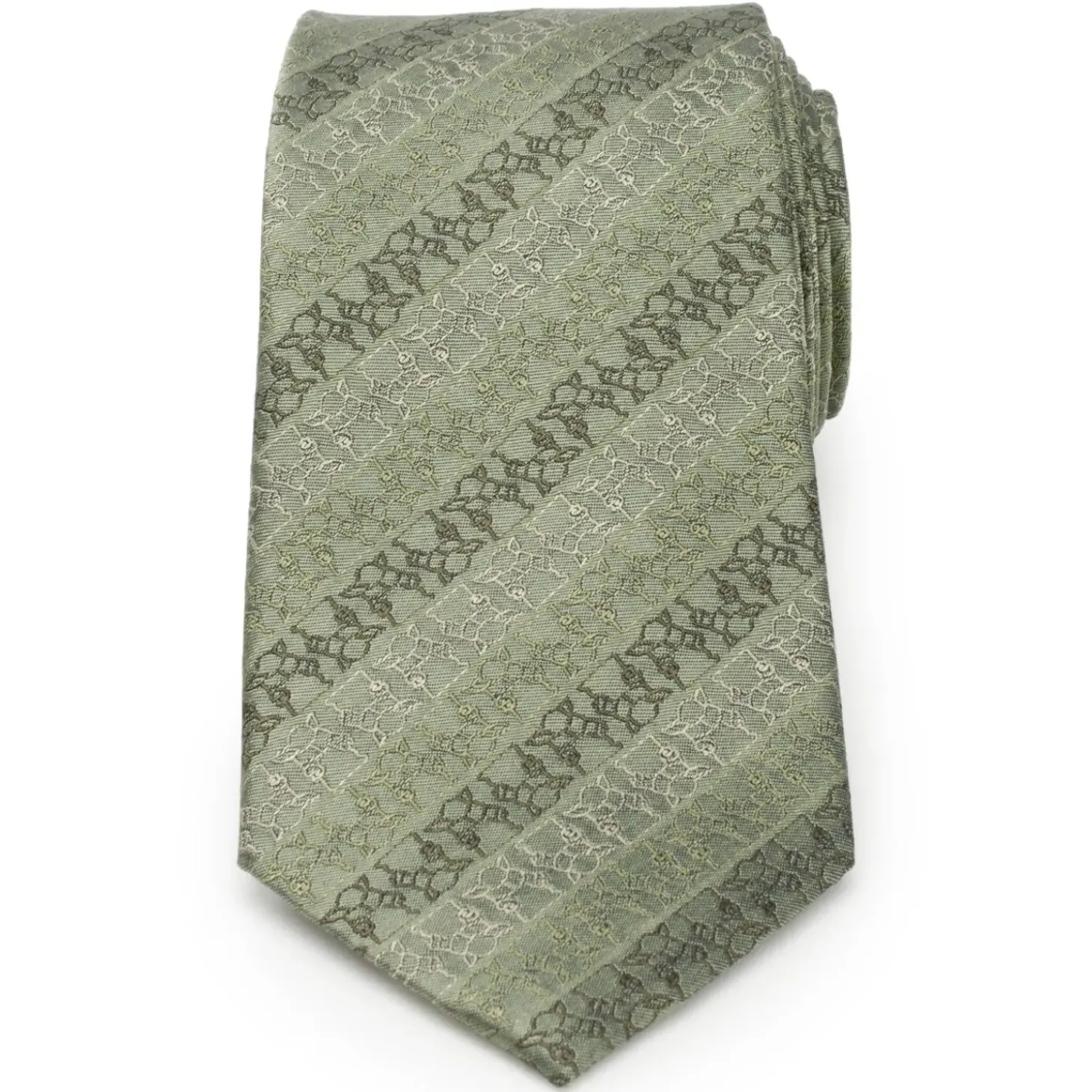 Star Wars Grogu Outline Stripe Sage Green Men's Tie