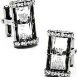 Jacob & Co. Gunmetal Diamond Hourglass Cufflinks