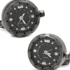Jan Leslie Gunmetal Stainless Steel Small Face Watch Cufflinks