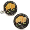 Ox and Bull Trading Co. Hand Painted American Buffalo Nickel Coin Cufflinks
