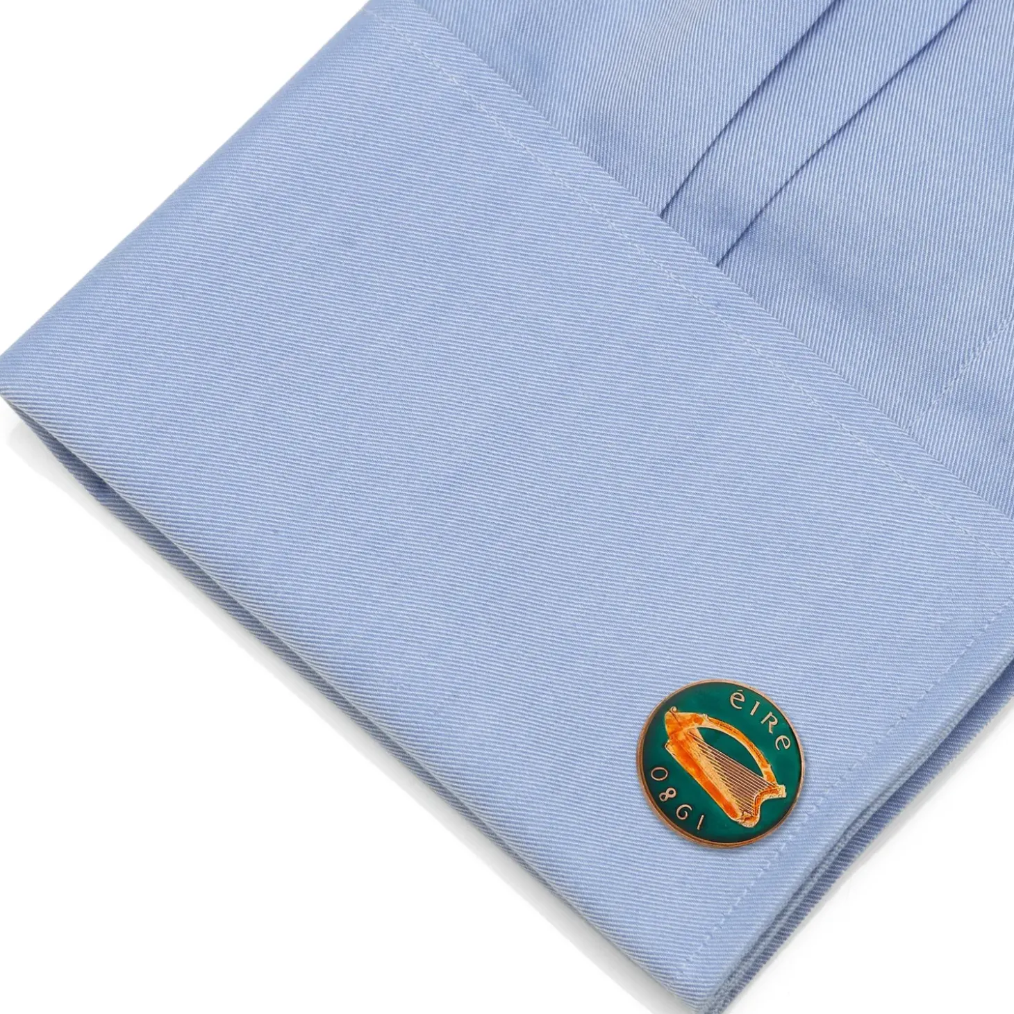 Ox and Bull Trading Co. Hand Painted Irish Eire Coin Cufflinks